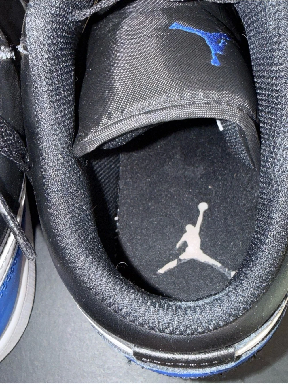 Jordan Men’s Low-Top Sneakers - Black / Blue / White 9.5